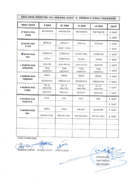 2. d&ouml;nem 2. ortak sınavlar