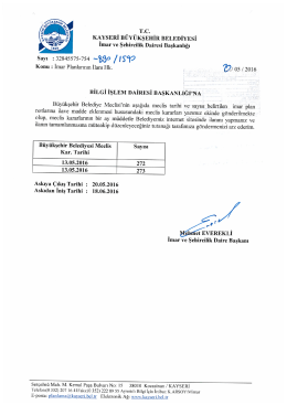 İmar Plan Notlarına İlave Madde Eklenmesi