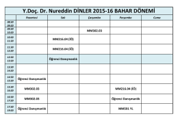Y.Doç. Dr. Nureddin DİNLER 2015