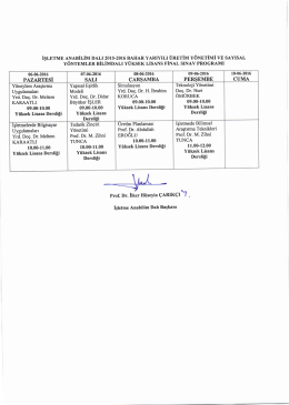 2015-2016 Bahar Yarıyılı İşletme Anabilim Dalı &Uuml;retim Y&ouml;ntemi ve
