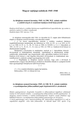 Magyar sajtójogi szabályok 1945–1948