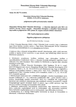 Ollé Árpád polgármester-jelölt nyilvántartásba vétele