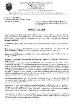 Hirdetm&eacute;ny - J&aacute;sz&aacute;roksz&aacute;ll&aacute;s