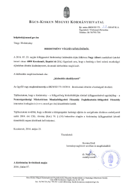 hirdetménye - ommf.gov.hu
