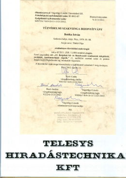 F&uuml;st &eacute;s hőelvezető rendszerek minős&iacute;t&eacute;s