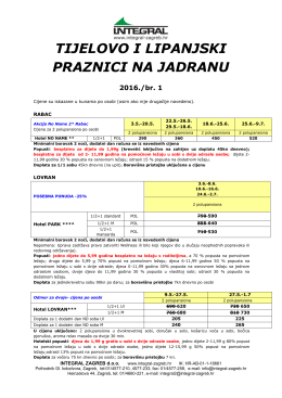 Lipanjski praznici - Integral Zagreb doo
