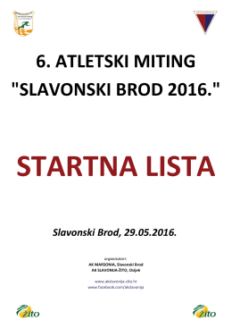 6. atletski miting "slavonski brod 2016." - AK Slavonija