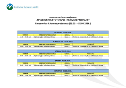 Raspored predavanja – SDiRP Mostar2