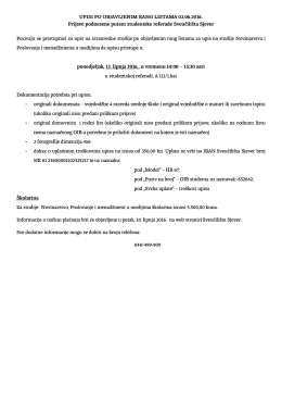 UPISI PO OBJAVLJENIM RANG LISTAMA 06