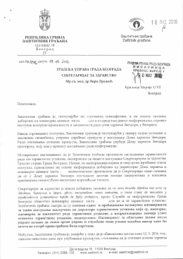 1 1 dopis Sekretarijatu za zdravstvo
