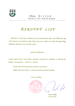 ďakovn&yacute; list