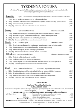 Týždenné menu - PilsnerRestaurant.sk