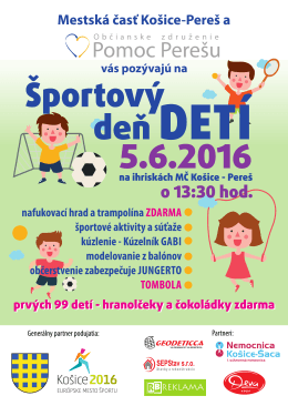 &Scaron;portov&yacute; deň det&iacute; v Pere&scaron;i 5.6.2016.