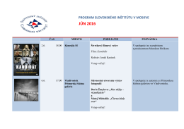 Program SI Moskva na mesiac jún