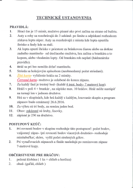 Page 1 PRAVIDL&Aacute;: 1. Hrac&iacute; čas je 15 min&uacute;t, mužstvo p&iacute;san&eacute; ako