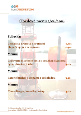 Obedové menu 3/06/2016