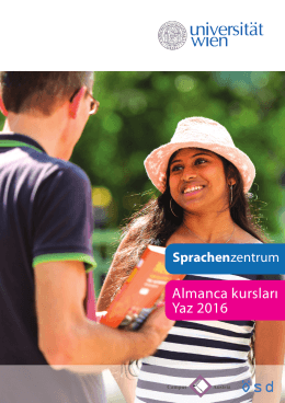 Almanca kursları Yaz 2016 - Sprachenzentrum Universität Wien