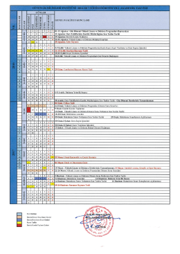 2016-2017 Eğitim-Öğretim Yılı Akademik Takvimi