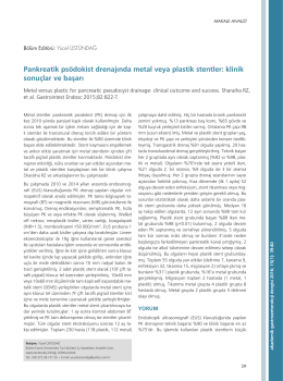 Pankreatik psödokist drenajında metal veya plastik stentler: klinik
