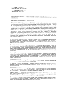 Zpráva představenstva o podnikatelské činnosti a stavu