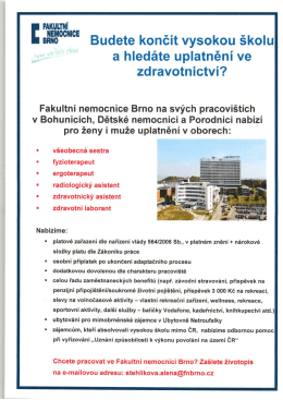 Nabídka zaměstnání Fakultní nemocnice Brno