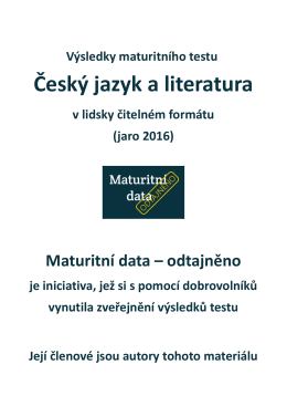 Čeština - Maturitní data