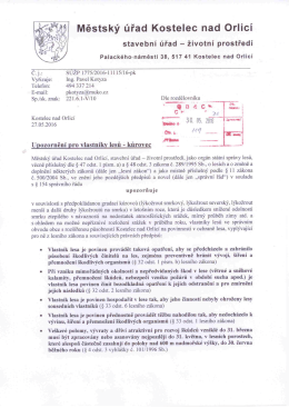 Page 1 M ě stský úřad Kostelec nad Orlicí stavební úřad – životní