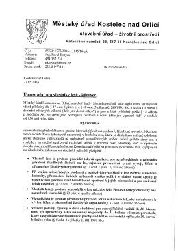 Page 1 Městsk&yacute; &uacute;řad Kostelec nad Orlic&iacute; stavebn&iacute; &uacute;řad &ndash; životn&iacute;