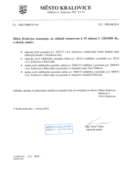 Oznámení záměru města - odprodeje a směny