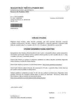 Veřejná vyhláška - vydání územního plánu obce Rokytno