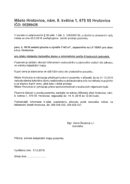 Page 1 Město Hrotovice, n&aacute;m. 8. května 1, 675 55 Hrotovice |CO