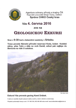Spr&aacute;va CHKO Česk&yacute; kras - pozv&aacute;nka na Geologickou Exkurzi