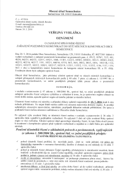 Oznámení o zahájení správního řízení pozemních