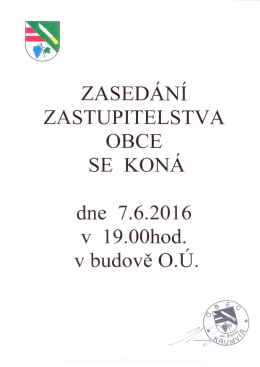 Pozvánka na zasedání Zastupitelstva obce Krumvíř