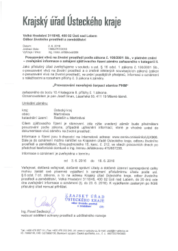 oznámení "Provozování neveřejné čerpací stanice PHM"