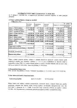 Závěrečný účet obce za rok 2015