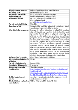 Nult&yacute; ročn&iacute;k Učitelstv&iacute; pro mateřsk&eacute; &scaron;koly