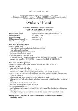 V&yacute;běrov&eacute; ř&iacute;zen&iacute; na obsazen&iacute; pracovn&iacute;ho m&iacute;sta vedouc&iacute;ho