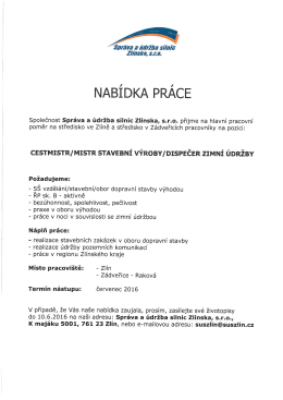 Spr&aacute;va a &uacute;držba silnic Zl&iacute;nska s.r.o.