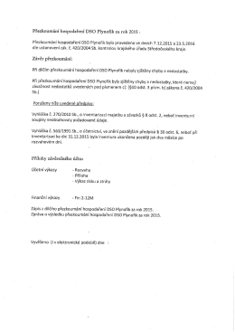 Závěrečný účet DSO Plynofik 2015