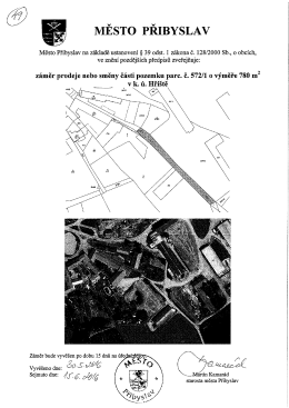 Záměr prodeje nebo směny části pozemku parc. č. 572/1
