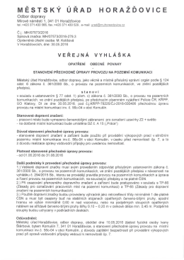 Stanoven&iacute; dopravn&iacute;ho značen&iacute;