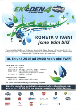 Eko-den s Kometou, 10. června 2016 v obci IVAŇ