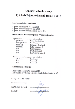 zápis usnesení VH - tj sokol vejprnice
