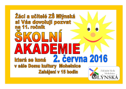 čtvrtek 2. června 2016 od 15 hodin v s&aacute;le domu kultury