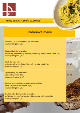 Snídaňové menu