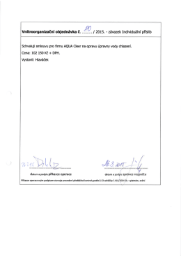 Vnitroorganizačn&iacute; objedn&aacute;vka č. / 2015