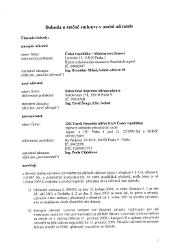 Page 1 Dohoda o změně smlouvy v osobě uživatele Účastnící