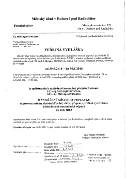 vyměření místního poplatku - Městský úřad Rožnov