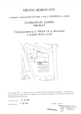 Page 1 MĚSTO BOROVANY v souladu s ustanovením § 39 odst. 1